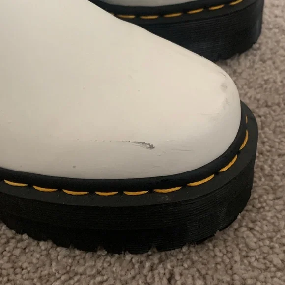 Dr. Martens 2976 White Platform Chelsea Boots - Picture 3 of 8